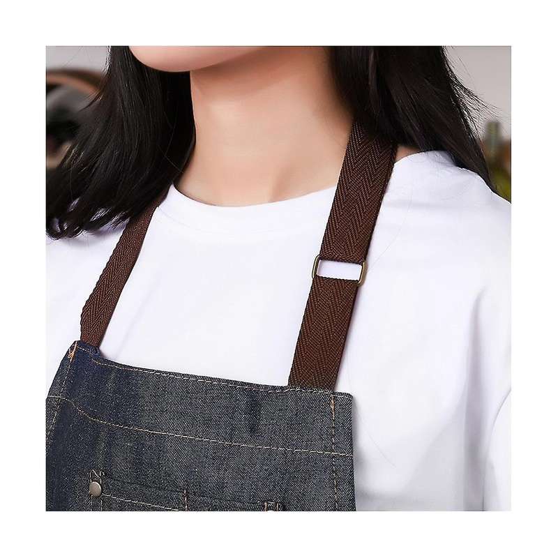 Unisex Adjustable Multi Pocket Apron for Chef Kitchen Bbq and Studio Halterneck Work Apron