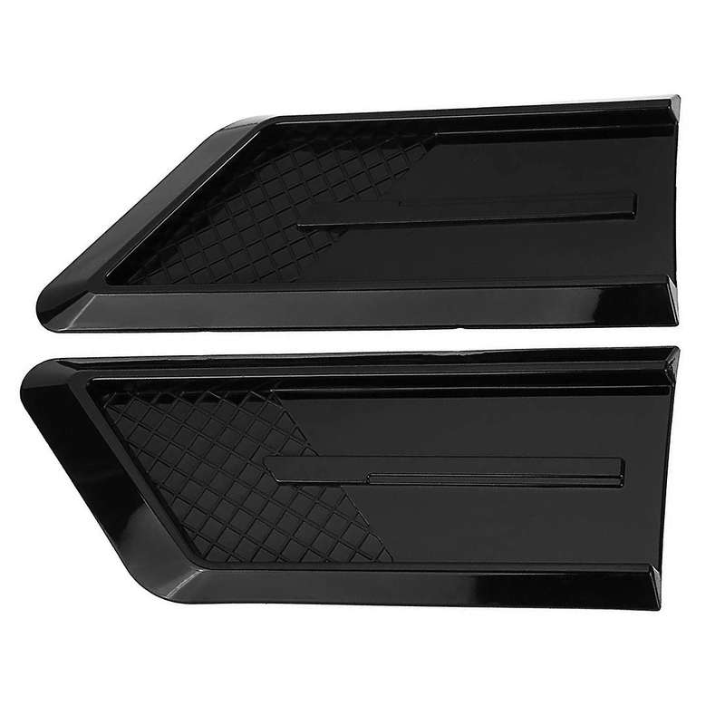Universal 2X Car Glossy Black Side Vent Air Flow Intake Hood Scoop Vent Bonnet Cover for