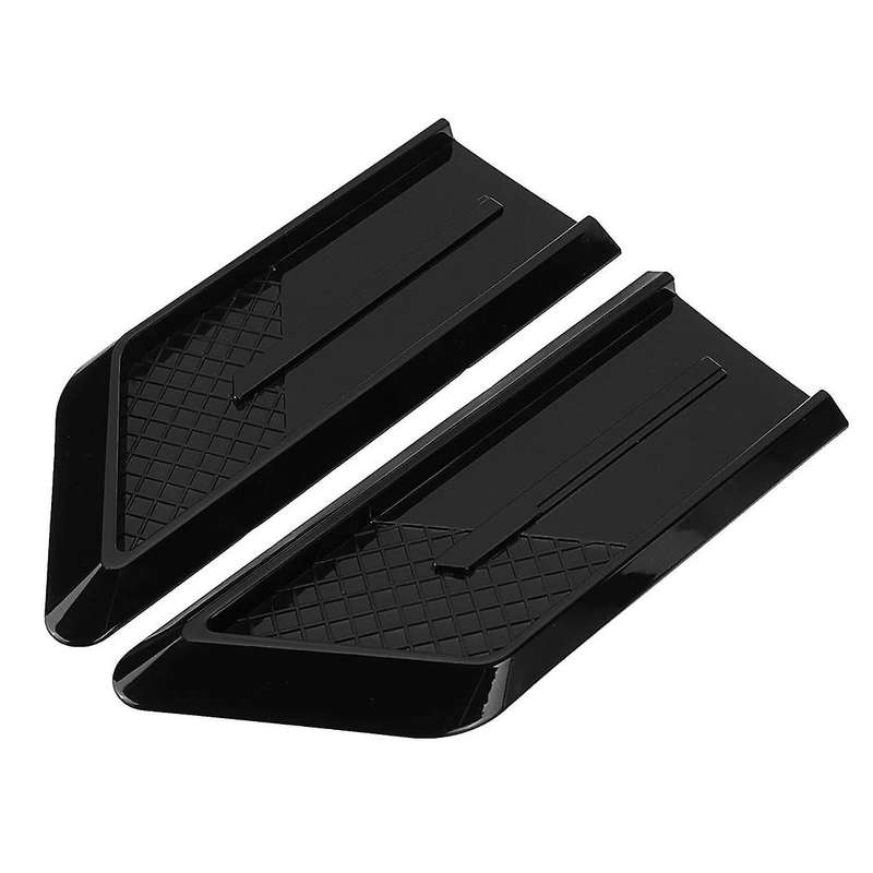 Universal 2X Car Glossy Black Side Vent Air Flow Intake Hood Scoop Vent Bonnet Cover for