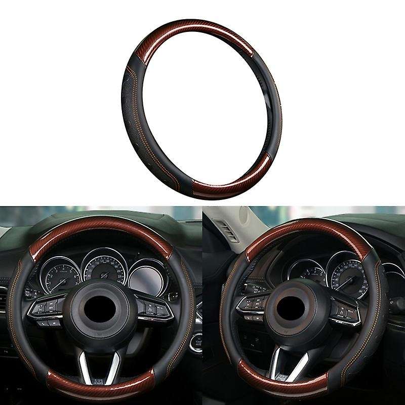 Universal 38cm 15Inch Car Interior Non- Steering Wheel Cover for Cars Steering Wheel Protector Black