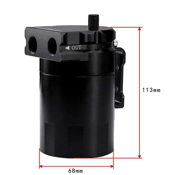 Universal 300Ml Oil Catch Can Tank Polish Baffled Engine Air Oil Separator Tank Reservoir Kit-Black