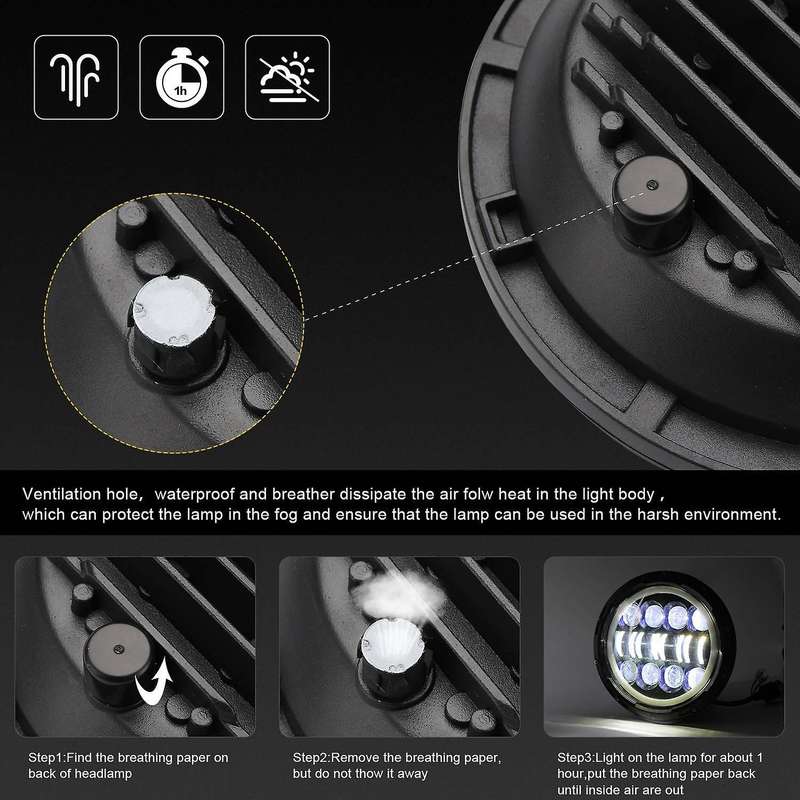 Universal 400W 40000LM 7inch Led Car Motorcycle Headlight Phare Farol Head Light Lamp Head Light for