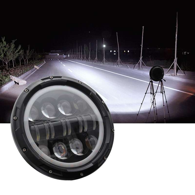 Universal 400W 40000LM 7inch Led Car Motorcycle Headlight Phare Farol Head Light Lamp Head Light for