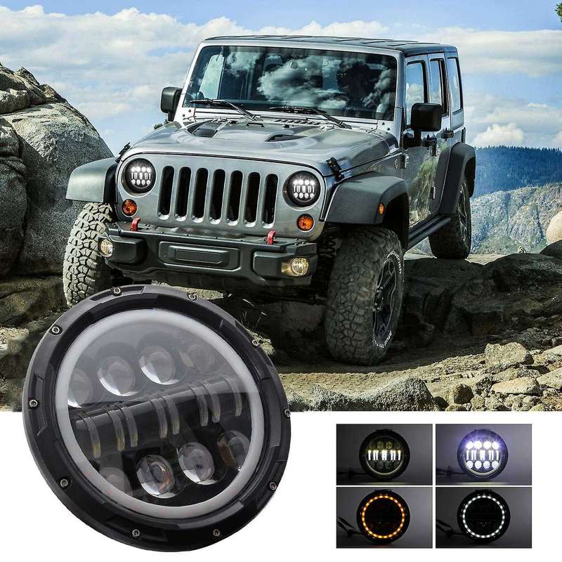 Universal 400W 40000LM 7inch Led Car Motorcycle Headlight Phare Farol Head Light Lamp Head Light for