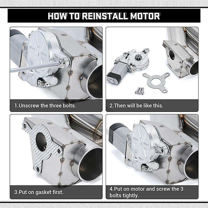 Universal 3Inch Dual Valve Electric Exhaust Shutoff Valve System Y-Type Exhaust Muffler Kit with Wir