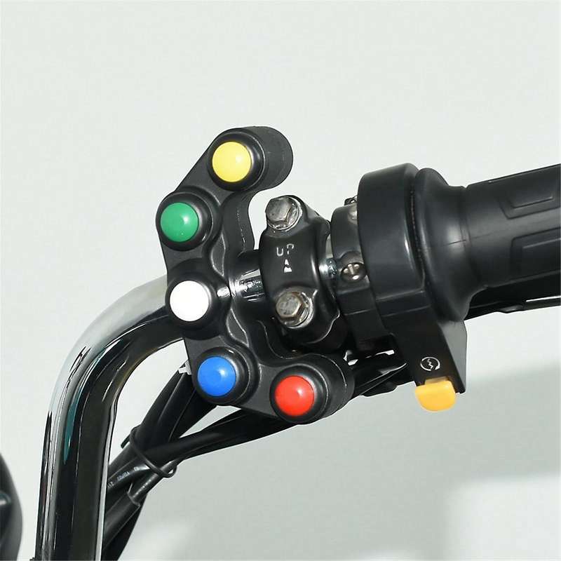 Universal 5 Button Motorcycle Switches 7/8Inch 22mm Handlebar for Horn Headlight Hazard Brake Fog Li