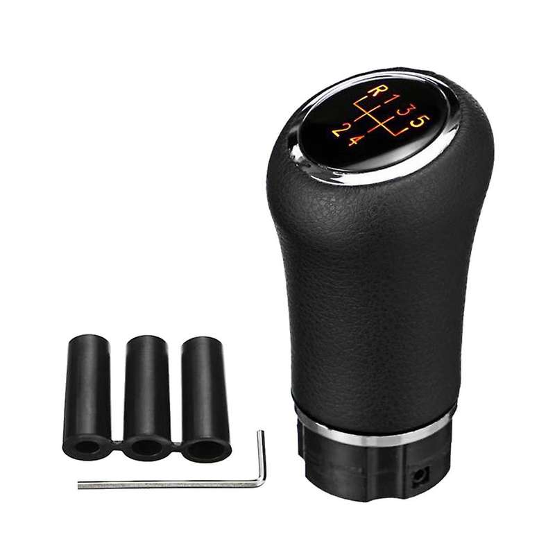 Universal 5Speed Manual Gear Shift Knob with LED Backlight Gear PU Leather Shifter Lever for /// Ora