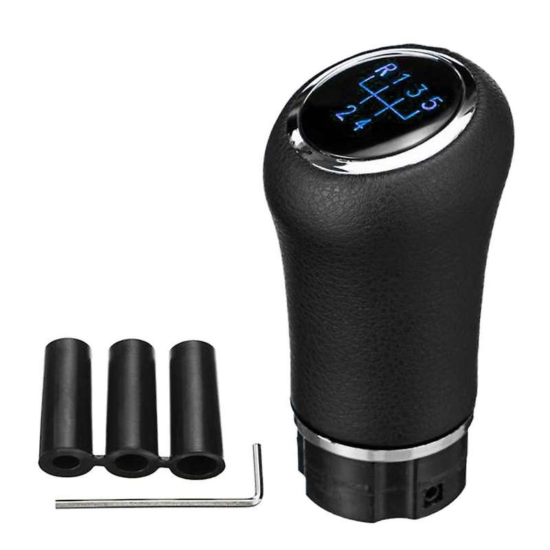 Universal 5Speed Manual Gear Shift Knob with LED Backlight Gear PU Leather Shifter Lever for /// Blu