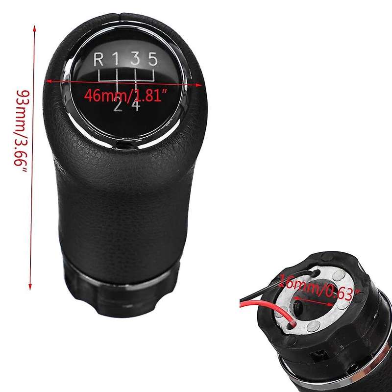 Universal 5Speed Manual Gear Shift Knob with LED Backlight Gear PU Leather Shifter Lever for /// Yel