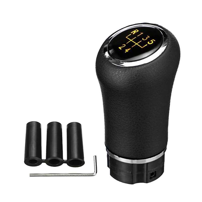 Universal 5Speed Manual Gear Shift Knob with LED Backlight Gear PU Leather Shifter Lever for /// Yel