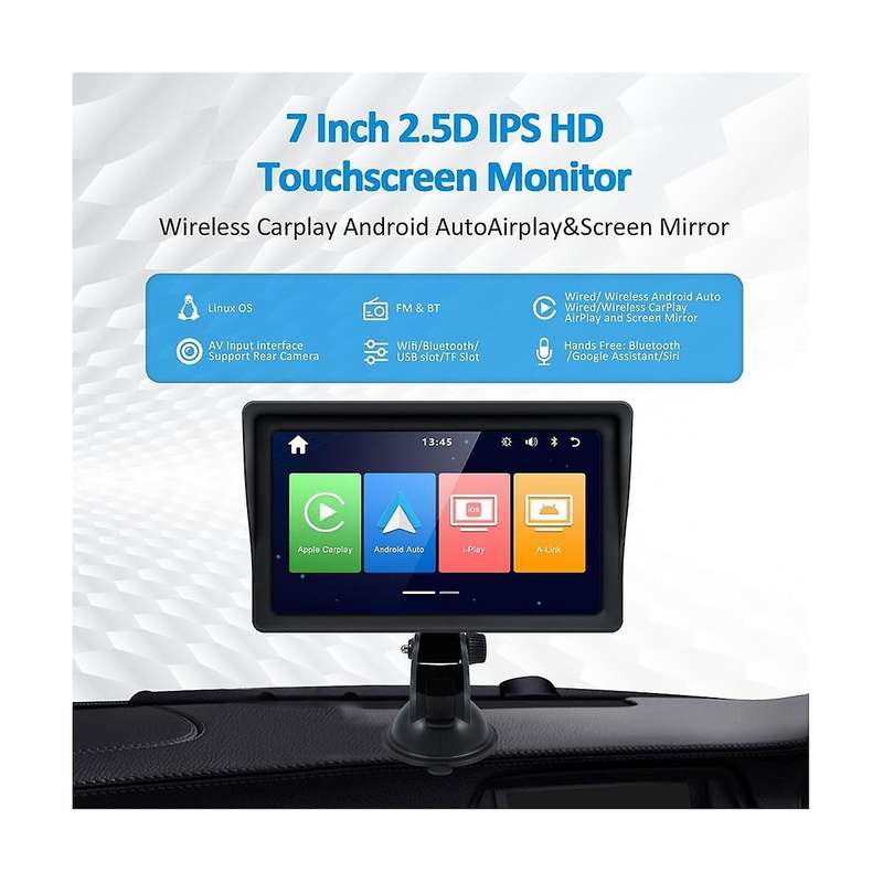 Universal 7inch Car Radio Multimedia Video Player Wireless Carplay and Wireless Android Auto Touch