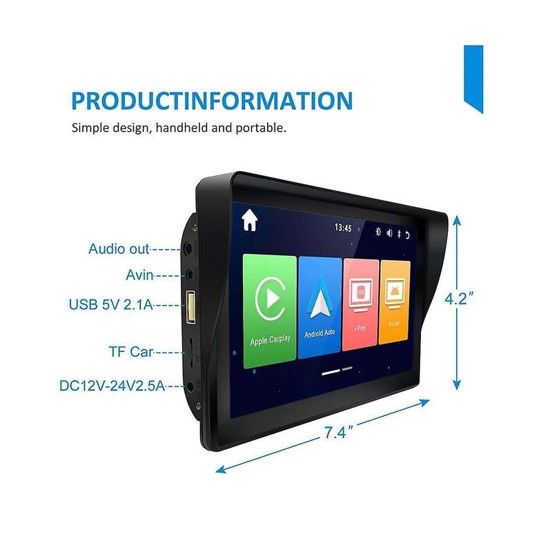 Universal 7inch Car Radio Multimedia Video Player Wireless Carplay and Wireless Android Auto Touch