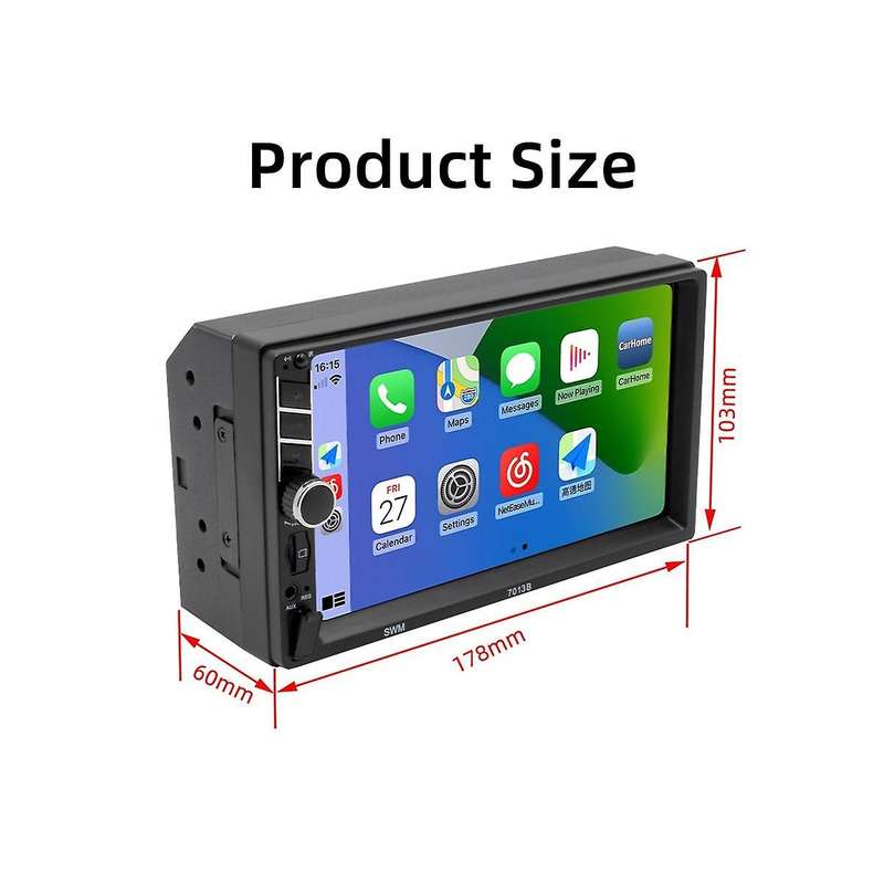 Universal 7inch Carplay Car Radio Hd Multimedia Touchscreen Mp5 Player Bluetooth Usb Fm Camera Mirr