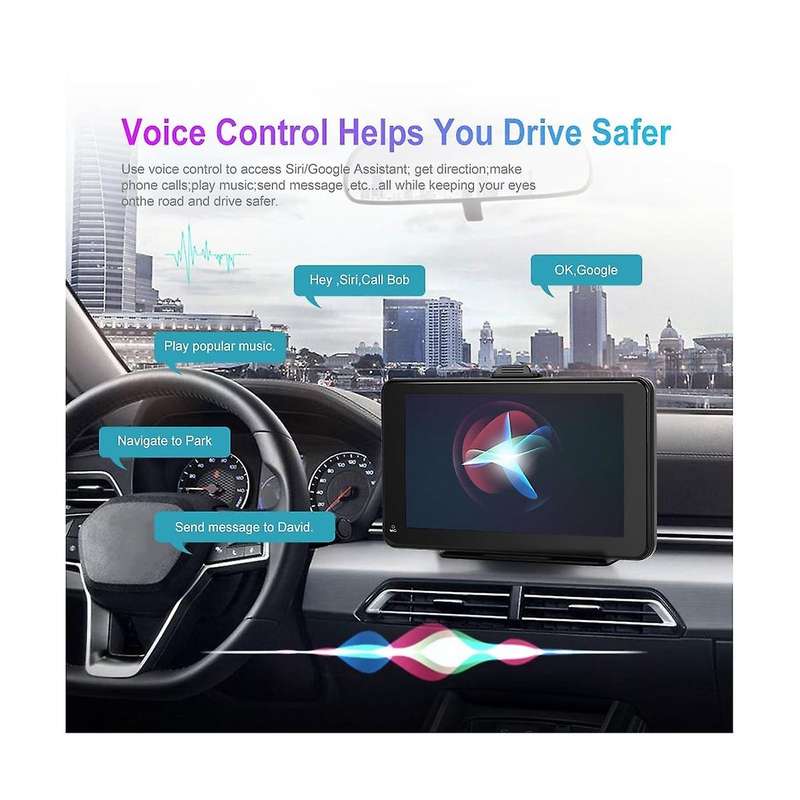 Universal 7inch Car Radio Multimedia Video Player Wireless Carplay and Android Auto Touch Screen Bl