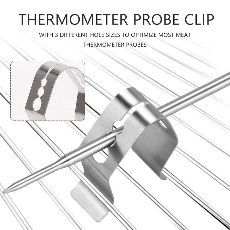 Universal A Style Meat Thermometer Probe Holder Ambient Temperature Readings BBQ Smoker Oven Grill,S