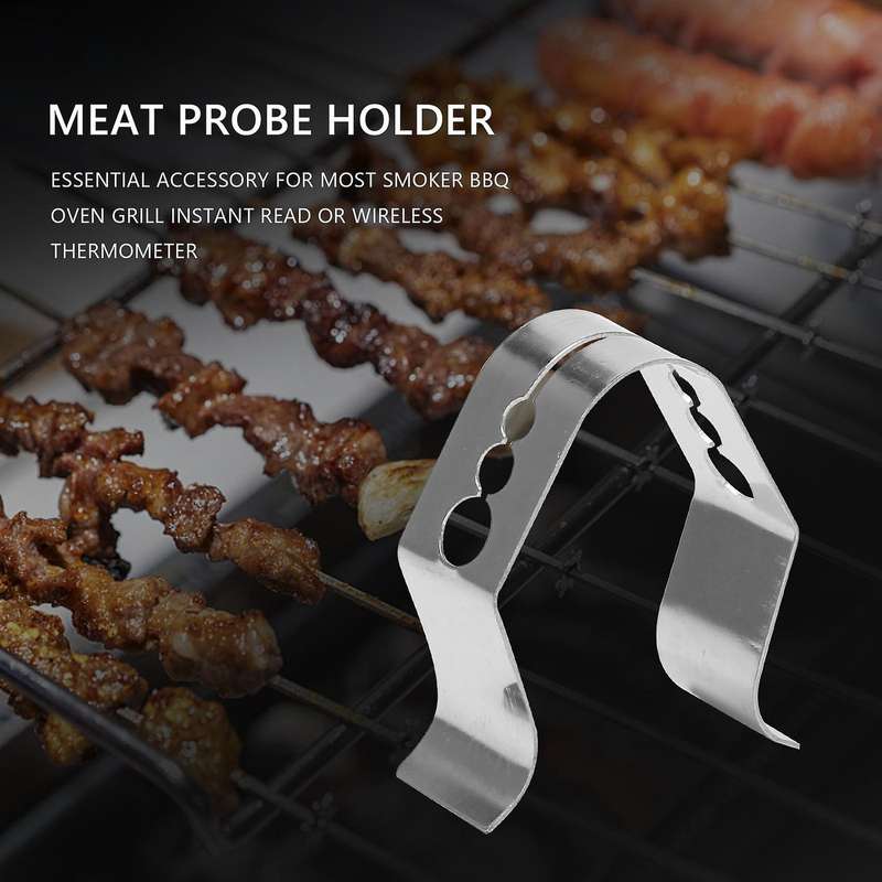 Universal A Style Meat Thermometer Probe Holder Ambient Temperature Readings BBQ Smoker Oven Grill,S