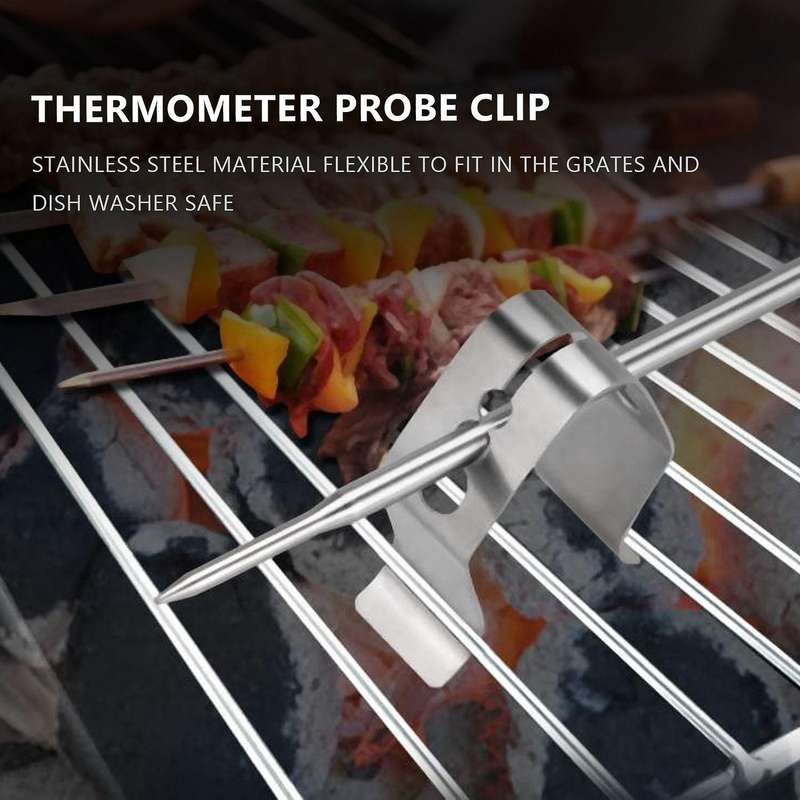 Universal A Style Meat Thermometer Probe Holder Ambient Temperature Readings BBQ Smoker Oven Grill,S