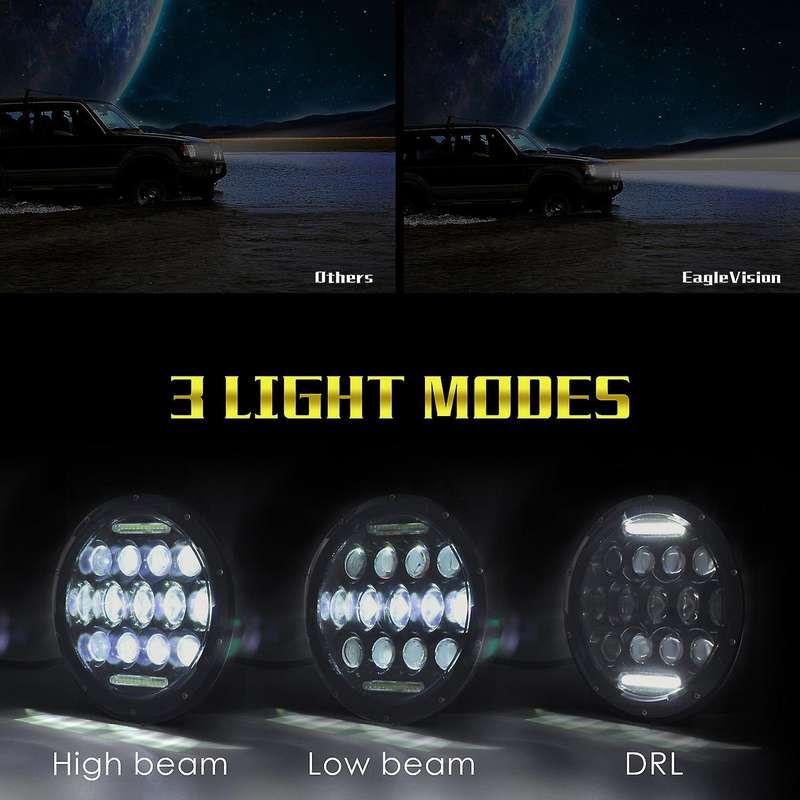 Universal 7inch 300W Led Car Motorcycle Headlight H4 Phare Farol Head Light Lamp Head Light for Soft