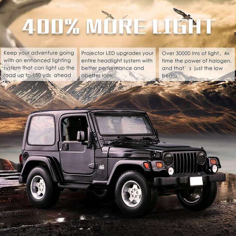 Universal 7inch 300W Led Car Motorcycle Headlight H4 Phare Farol Head Light Lamp Head Light for Soft