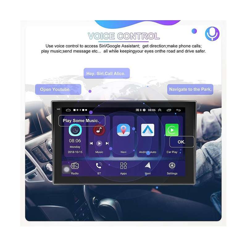 Universal 7inch Android 12 2g+32g Car Radio Multimedia Video Player Wireless Carplay Screen and And