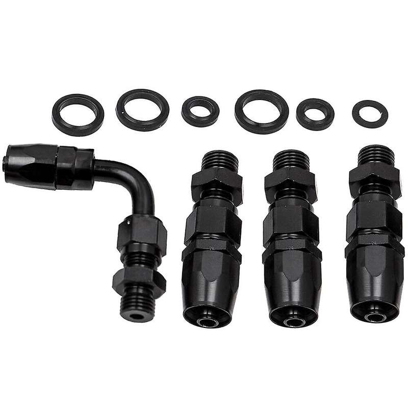 Universal Adjustable Fuel Pressure Regulator Kit with Oil Gauge 0-100 Psi-6AN Fitting End Black