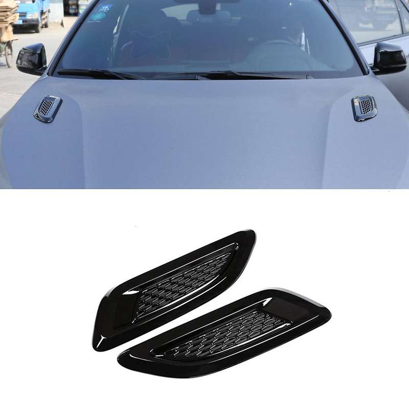 Universal ABS Car Hood Air Vent Decorative Cover Trim Bonnet Vent Flow Sticker Black