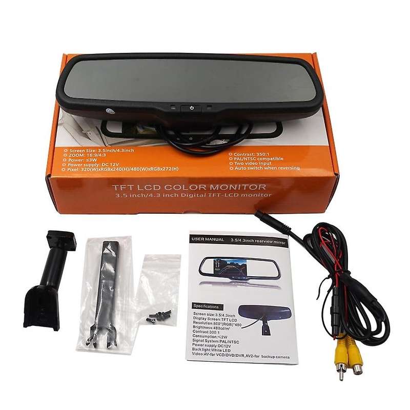 Universal AHD 4.3inch TFT LCD Interior Replacement Rear View Mirror Car Monitor 2Ch Video Input