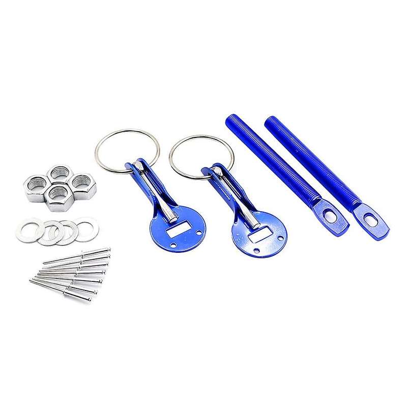 Universal Alloy Mount Bonnet Hood Pin Pins Lock Latch Kit Racing Sport Car Blue