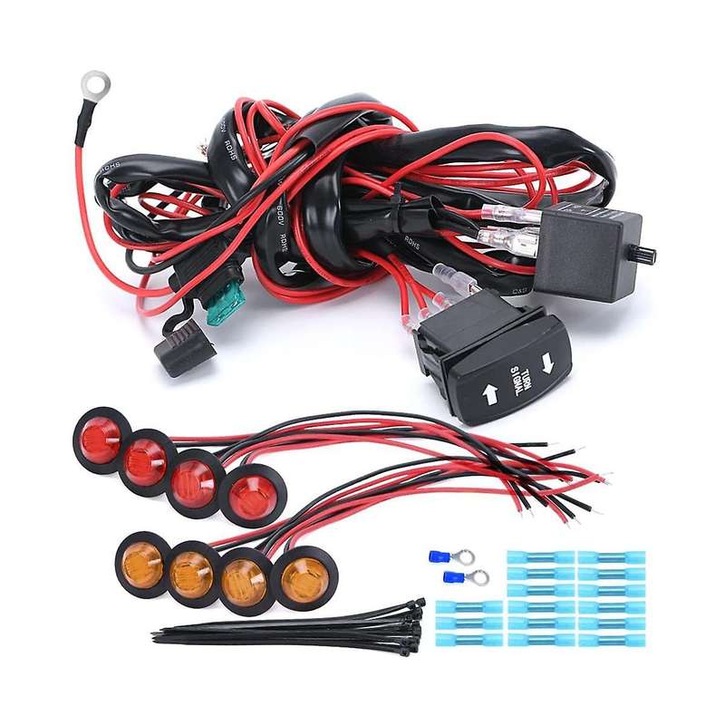Universal Atv/utv Turn Signal Kit Horn Flasher Relay Harness System Kit for Golf Cart Sxs Atv Utv S