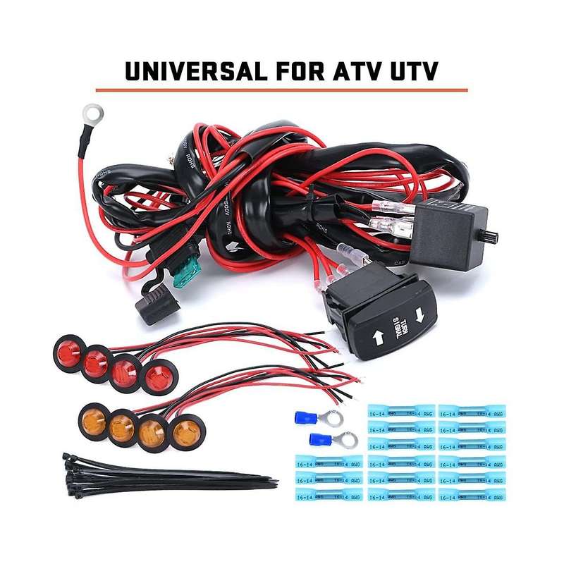 Universal Atv/utv Turn Signal Kit Horn Flasher Relay Harness System Kit for Golf Cart Sxs Atv Utv S