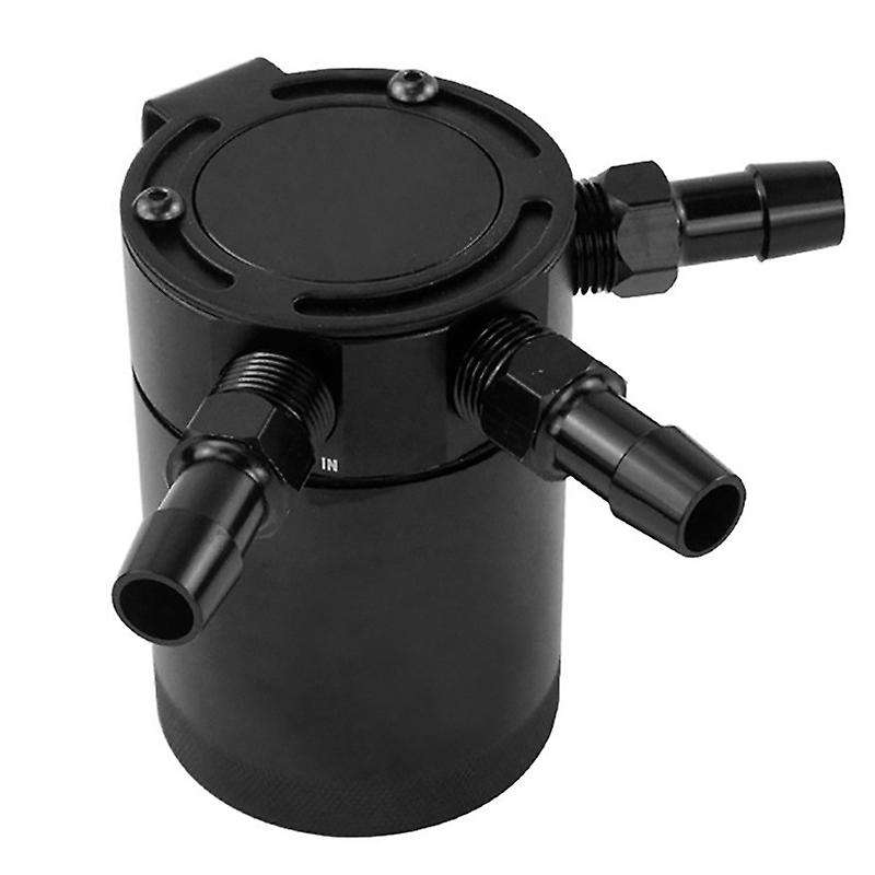 Universal Aluminum Racing Baffled 3-Port Oil Catch Can Tank Air-Oil Separator