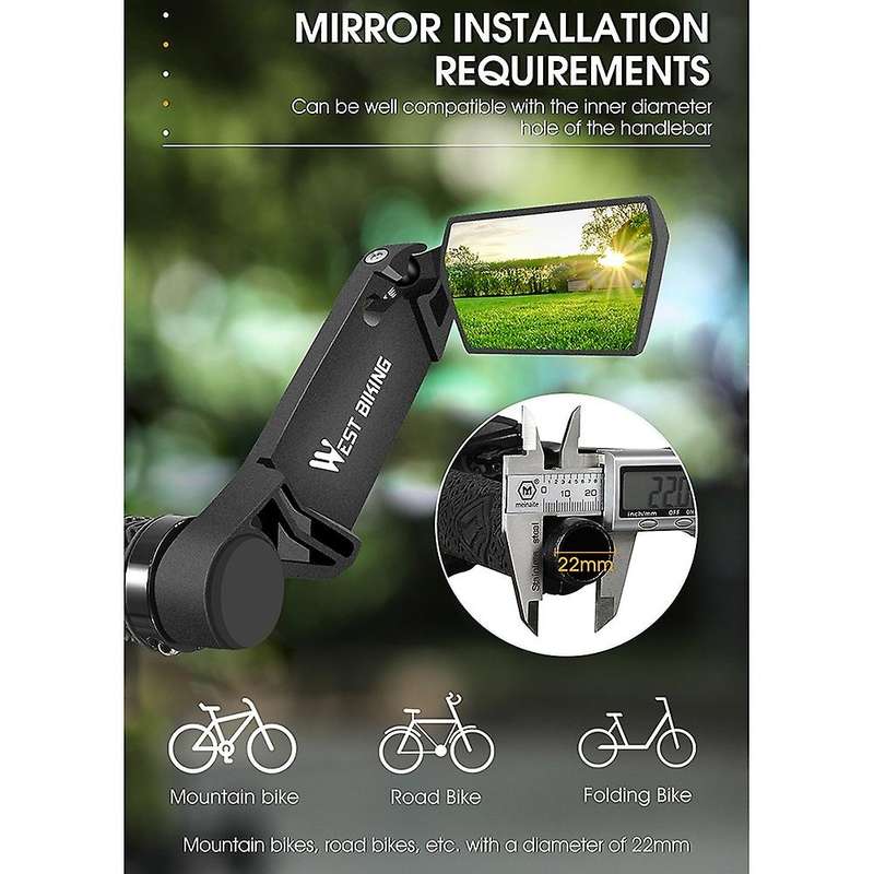 Universal Bicycle Rearview Mirror Adjustable Rotate Wide-angle Cycling Rear View Mirrors Bike Acce
