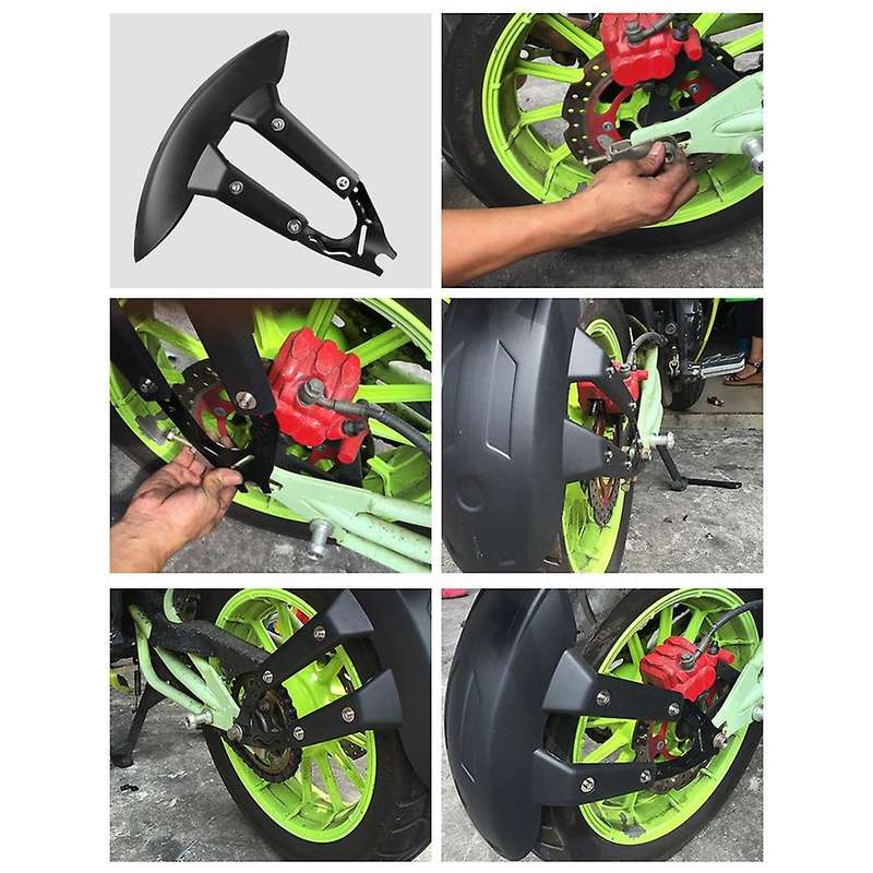 Universal Black Motorcycle Rear Wheel for Splash Guard Rear Wheel Cover Splash Guard Mudguard with B
