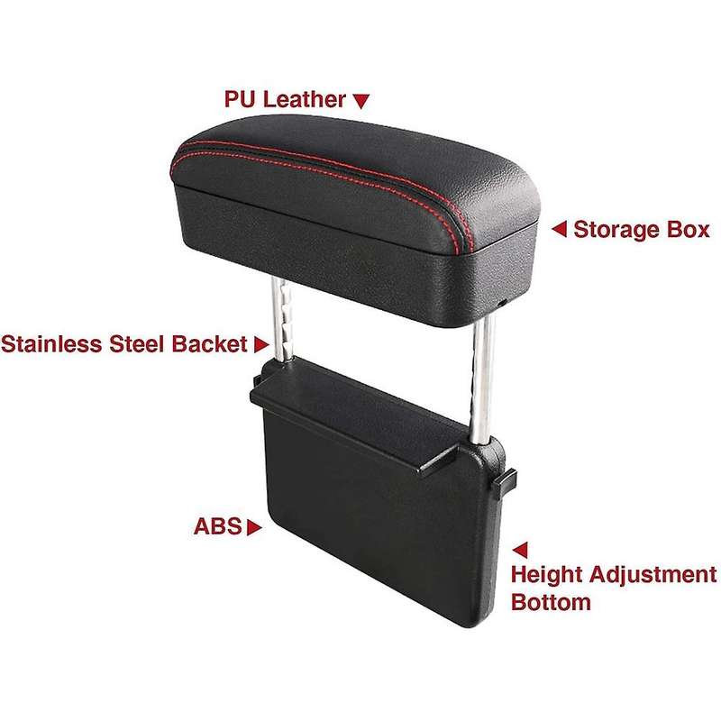 Universal Car Armrest Box Elbow Support Adjustable Car Center Console Arm Rest (Black and )