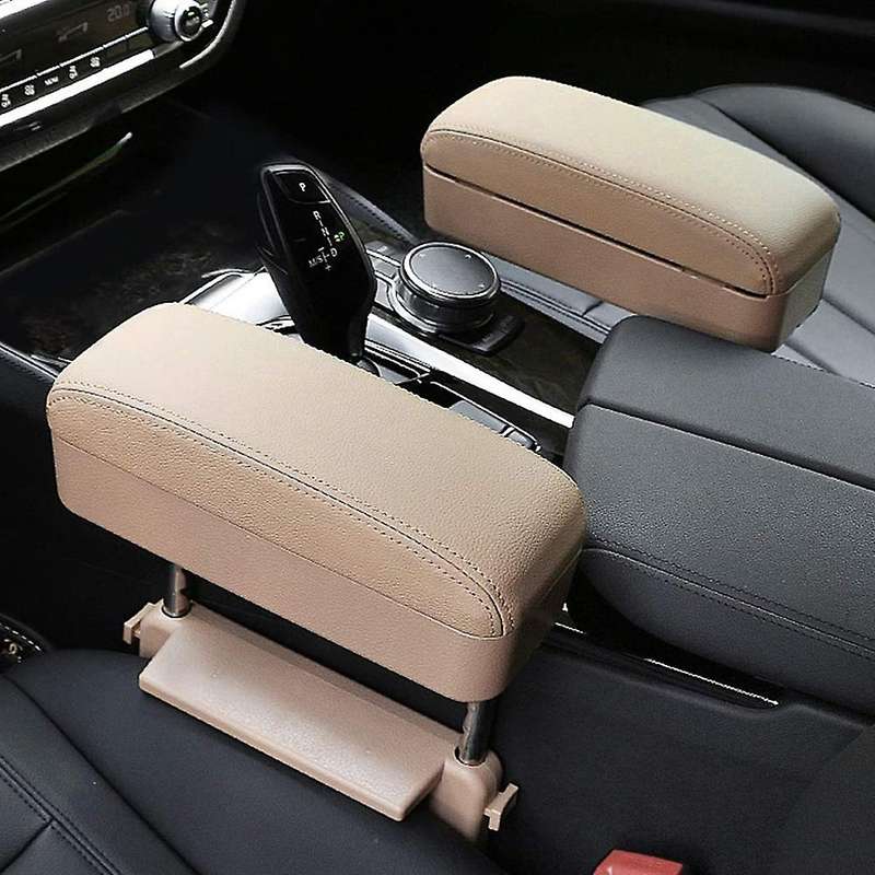 Universal Car Armrest Box Elbow Support Adjustable Car Center Console Arm Rest (Beige)