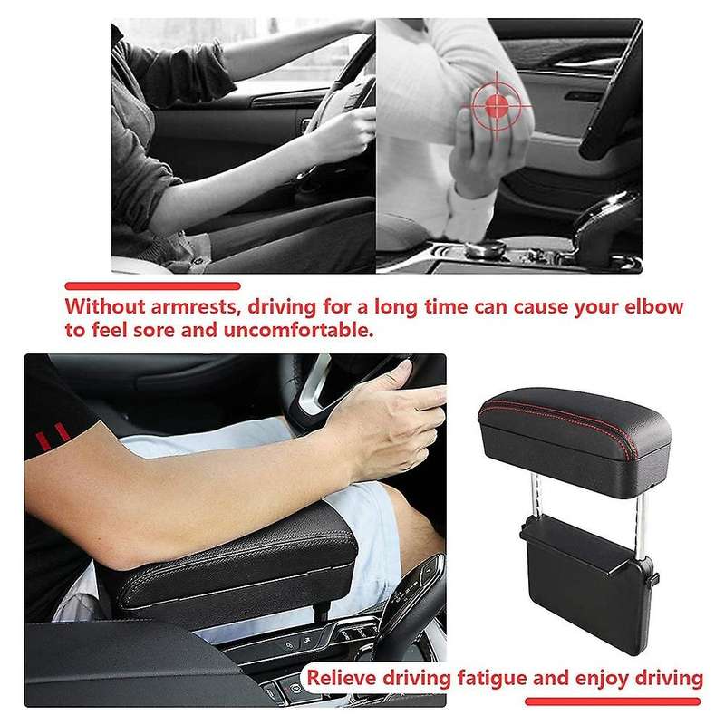 Universal Car Armrest Box Elbow Support Adjustable Car Center Console Arm Rest (Beige)