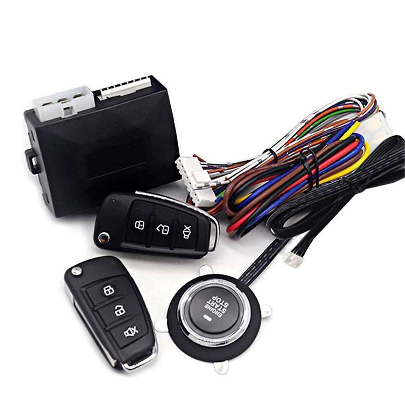 Universal Car Alarm with Autostart Intelligent Ignition System Remote with Stop Button for Cars Eng