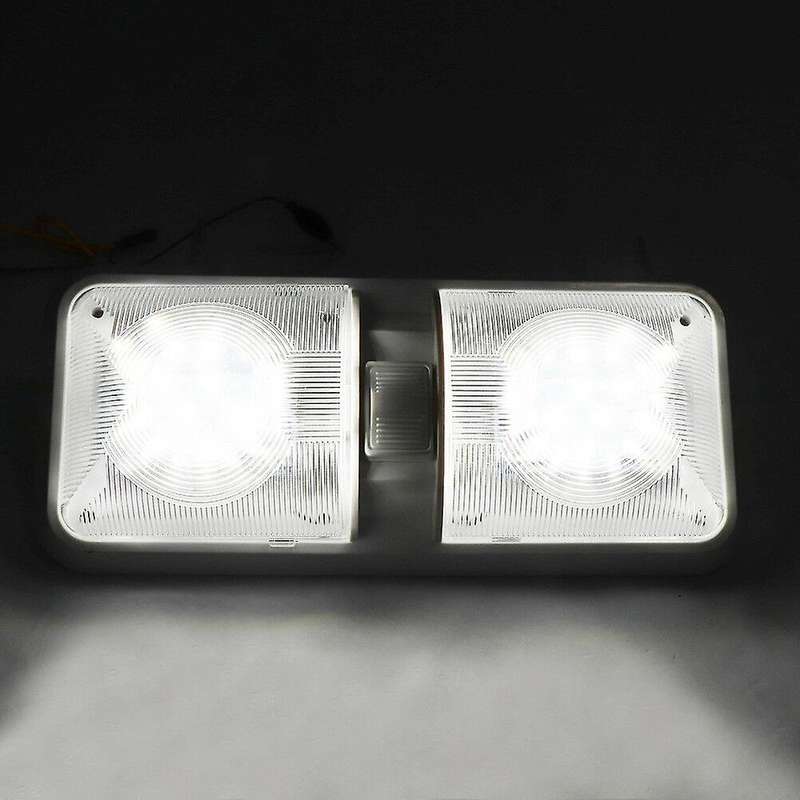 Universal Car Ceiling Double Dome Light for Trailer Marine RV 48 LED 12V 520LM Car Light Lamp White