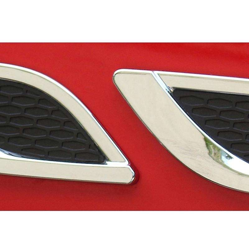 Universal Car Cover Detector ABS Chrome Front Side Foliage Leaf Vent Air Outlet Lamp Trim Carbon Fib