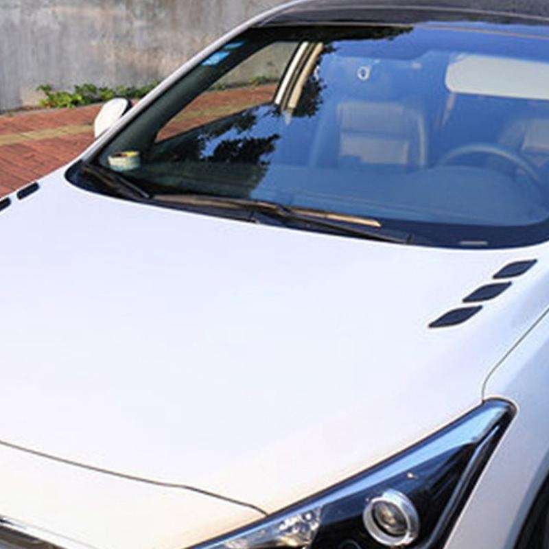 Universal Car Cover Detector ABS Chrome Front Side Foliage Leaf Vent Air Outlet Lamp Trim Carbon Fib