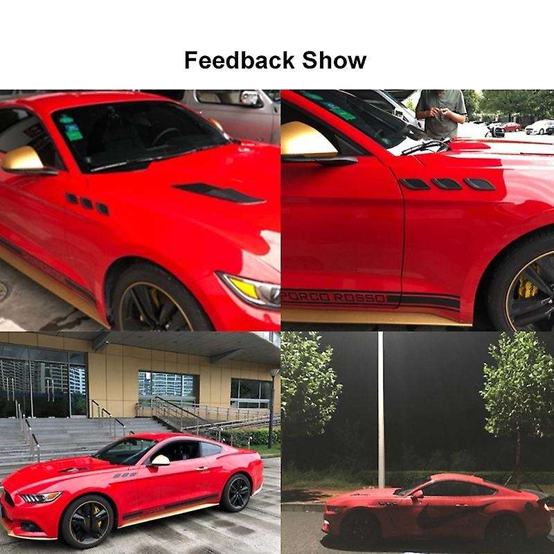 Universal Car Cover Detector ABS Chrome Front Side Foliage Leaf Vent Air Outlet Lamp Trim Carbon Fib