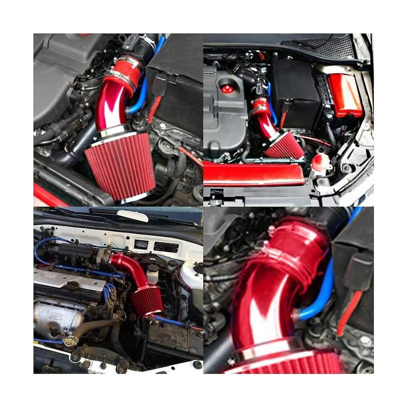Universal Car Cool Air Intake Kit 3inch Pipe Automotive Filter Induction Low Hose and Clamp Kits,re