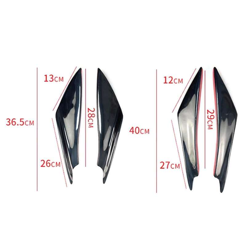 Universal Car Front Bumper Lip Splitter,car Exterior 4-pack Soft Fins Combat Wind Saber Auto Air Sp