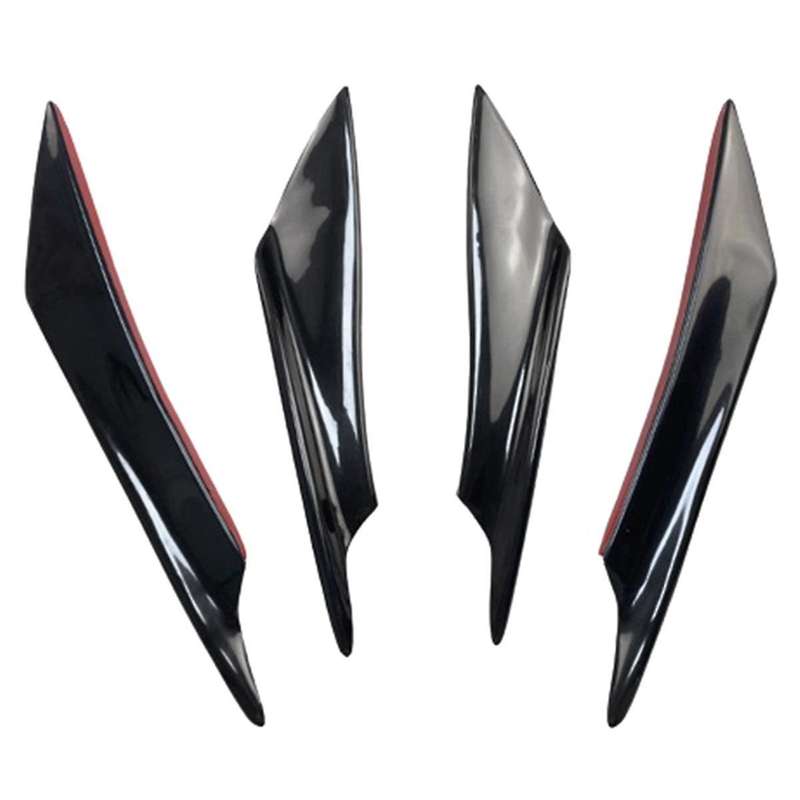 Universal Car Front Bumper Lip Splitter,car Exterior 4-pack Soft Fins Combat Wind Saber Auto Air Sp