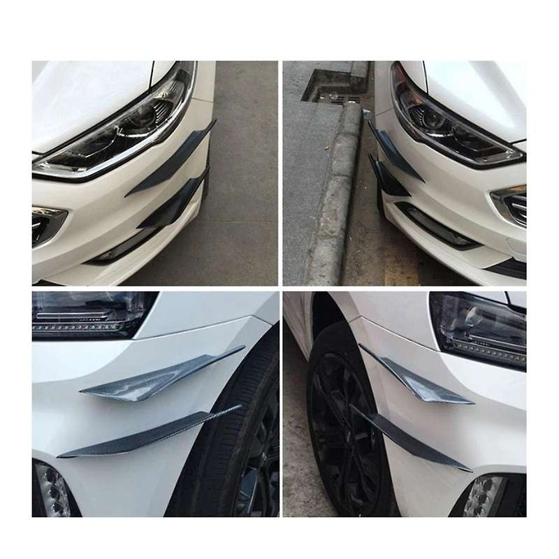 Universal Car Front Bumper Lip Splitter,car Exterior 4-pack Soft Fins Combat Wind Saber Auto Air Sp