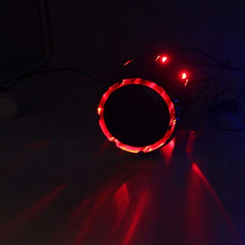 Universal Car Exhaust System Plain Tip Tailpipes Red Light Car Modified Single Outlet Exhaust Pipe T