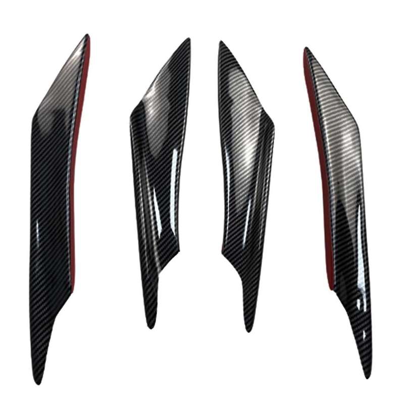 Universal Car Front Bumper Lip Splitter,Car Exterior 4-Pack Soft Fins Combat Wind Saber Auto Air Spo