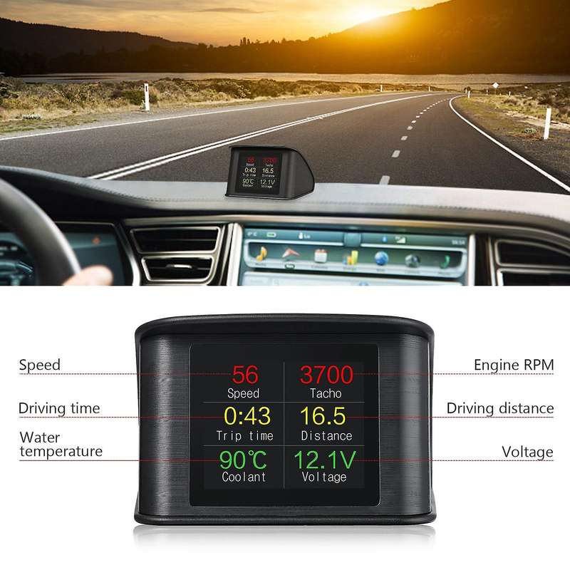 Universal Car HUD Head Up Display Digital GPS Speedometer with Speedup Test Overspeed Alarm for with