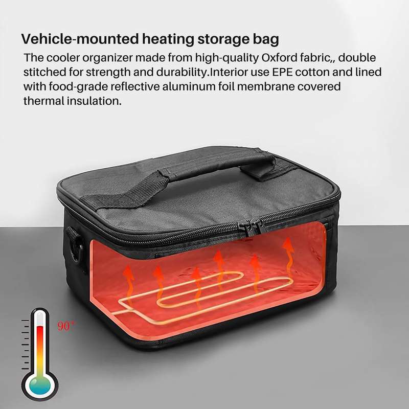 Universal Car Front Trunk Cooler Organizer Folding Picnic Bag Insulated Zipper Trunk Heating Bag for