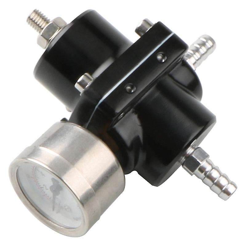 Universal Car Fuel Pressure Regulator 0-140PSI Adjustable Pressure Reducer with Pressure Gauge, Blac